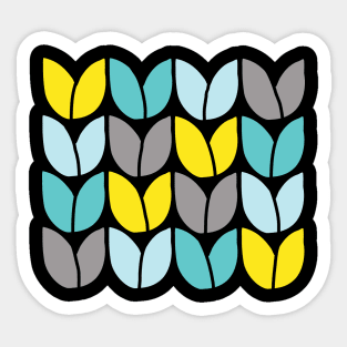 Tulip Knit (Aqua Gray Yellow) Sticker